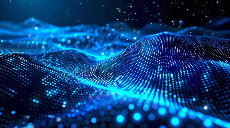Abstrakte Visualisierung künstlicher Intelligenz in Blautönen